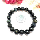 Hawks Eye / Blue Tiger Eye Round Bead Bracelet (Acceptance & Patience)