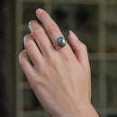Hematite Adjustable Ring in Silver (Stability) (1 pc)