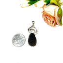 Colombianite and Herkimer Diamond Quartz Pendant in Silver