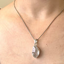 Herkimer Diamond Quartz Pendant in Silver (Remove Energy Blocks)
