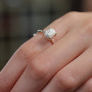 Howlite Adjustable Ring in Silver (Stress and Anxiety) (1 pc)