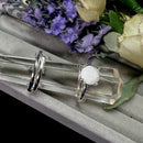 Howlite Adjustable Ring in Silver (Stress and Anxiety) (1 pc)