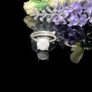 Howlite Adjustable Ring in Silver (Stress and Anxiety) (1 pc)