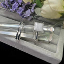 Howlite Adjustable Ring in Silver (Stress and Anxiety) (1 pc)