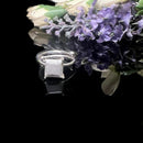 Howlite Adjustable Ring in Silver (Stress and Anxiety) (1 pc)