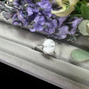 Howlite Adjustable Ring in Silver (Stress and Anxiety) (1 pc)