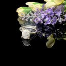 Howlite Adjustable Ring in Silver (Stress and Anxiety) (1 pc)