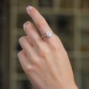 Howlite Adjustable Ring in Silver (Stress and Anxiety) (1 pc)