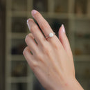 Howlite Adjustable Ring in Silver (Stress and Anxiety) (1 pc)