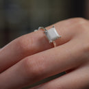 Howlite Adjustable Ring in Silver (Stress and Anxiety) (1 pc)