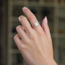 Howlite Adjustable Ring in Silver (Stress and Anxiety) (1 pc)