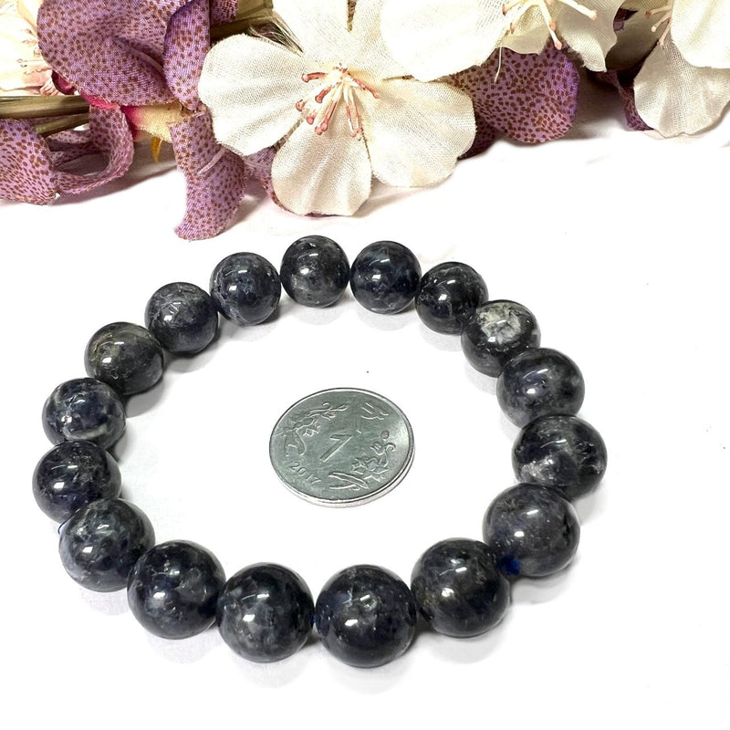 Iolite Round Bead Bracelet