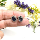 Iolite Stud Earrings in Silver