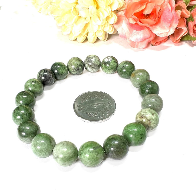 Burma Jade / Jadeite Round Bead Bracelet (Tranquility & Good Health)