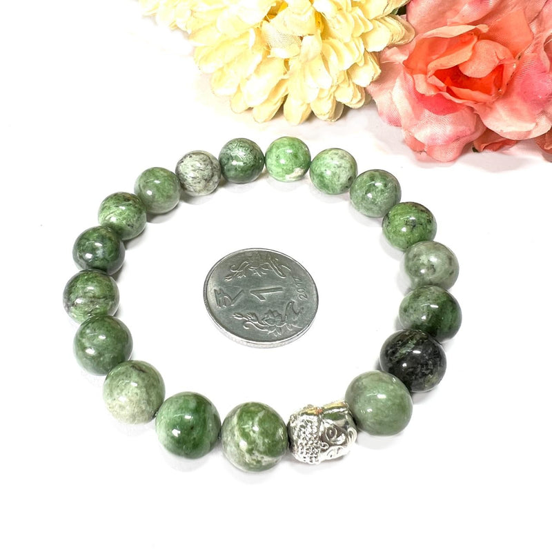 Burma Jade / Jadeite Round Bead Bracelet (Tranquility & Good Health)