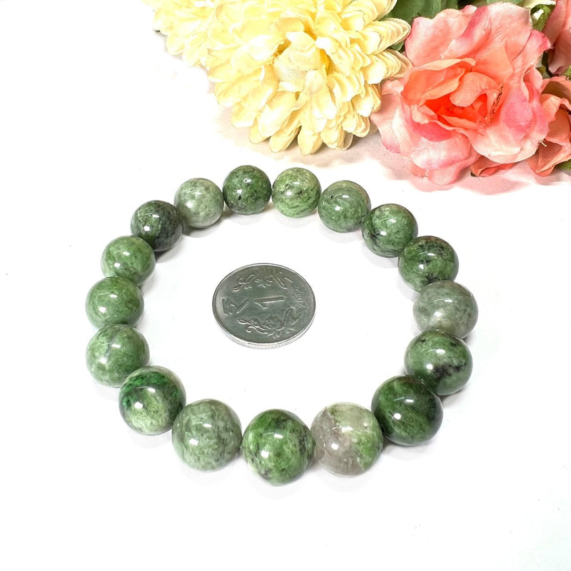 Burma Jade / Jadeite Round Bead Bracelet (Tranquility & Good Health)