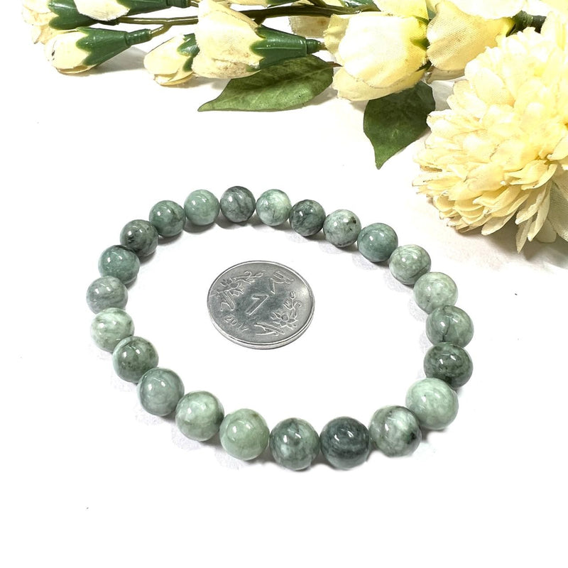 Burma Jade / Jadeite Round Bead Bracelet (Tranquility & Good Health)