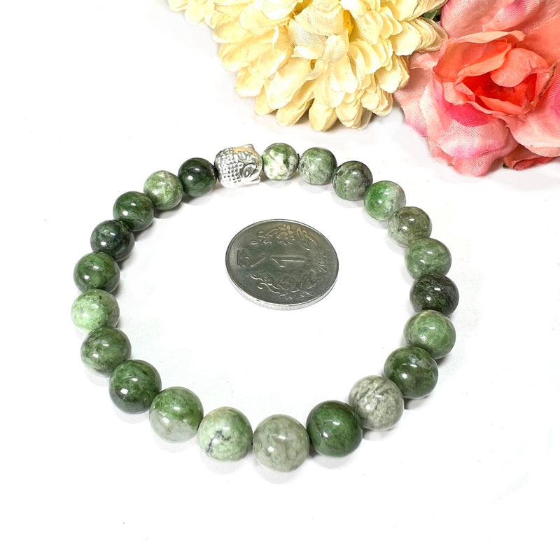 Burma Jade / Jadeite Round Bead Bracelet (Tranquility & Good Health)