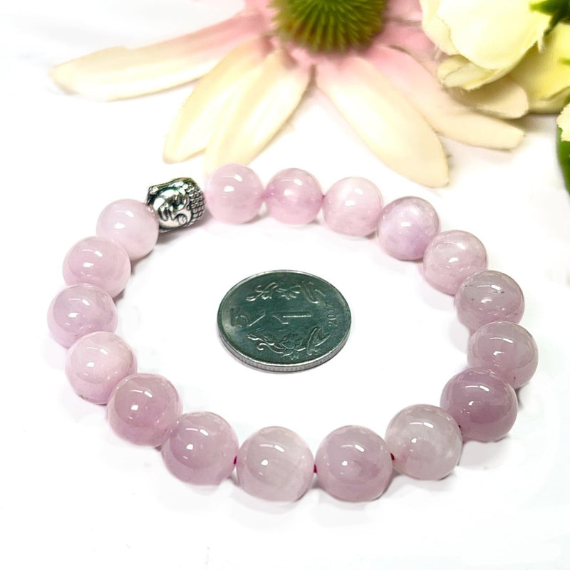 Kunzite Round Bead Bracelet (Emotional Healing)