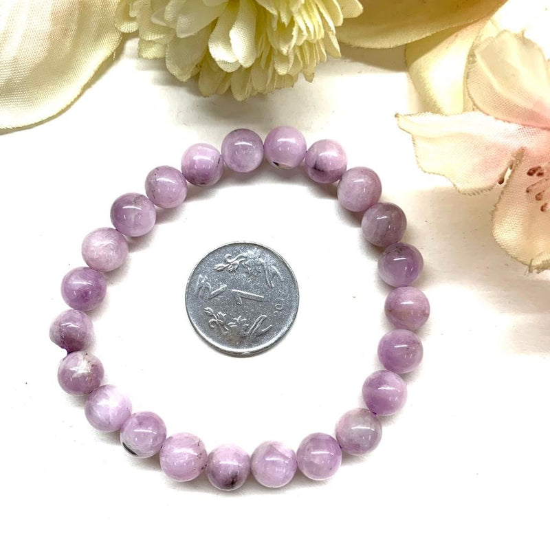 Kunzite Round Bead Bracelet (Emotional Healing)