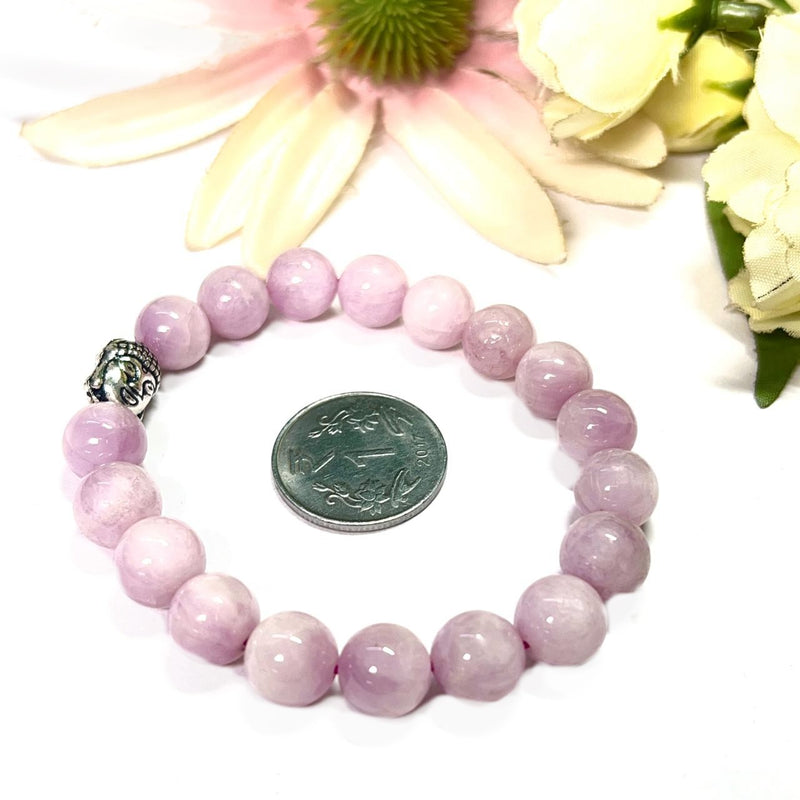 Kunzite Round Bead Bracelet (Emotional Healing)