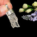Kunzite Rough Cap Pendant in Silver (for Unconditional Love)