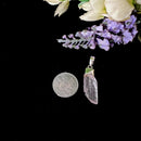 Kunzite Rough Cap Pendant in Silver (for Unconditional Love)