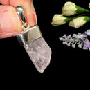 Kunzite Rough Cap Pendant in Silver (for Unconditional Love)