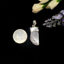 Kunzite Rough Cap Pendant in Silver (for Unconditional Love)