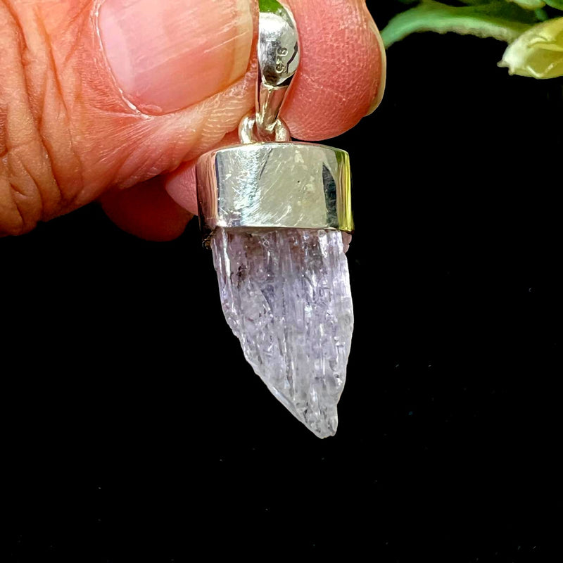 Kunzite Rough Cap Pendant in Silver (for Unconditional Love)