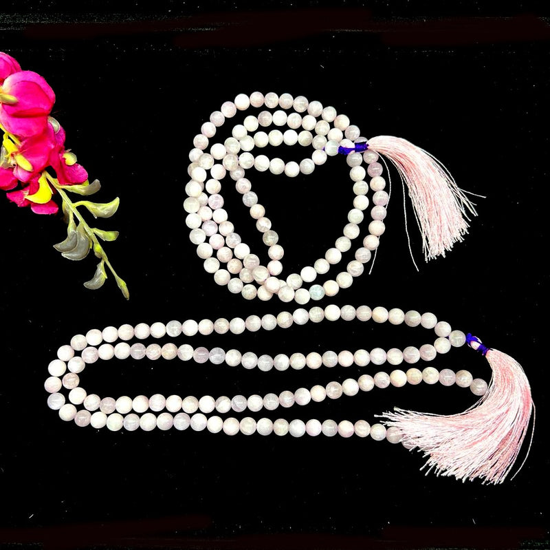 Kunzite Round Beads Jaap Mala (Emotional Healing)