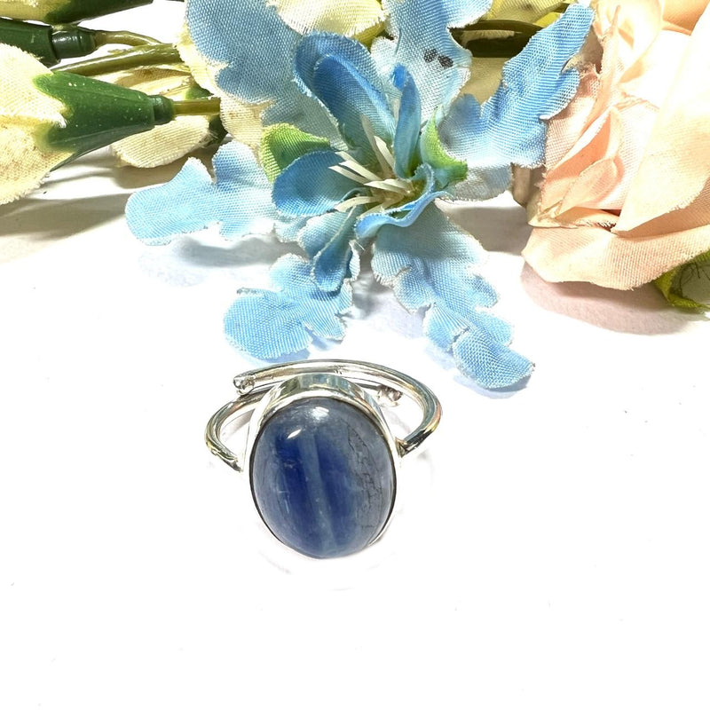 Blue Kyanite Adjustable Ring in Silver