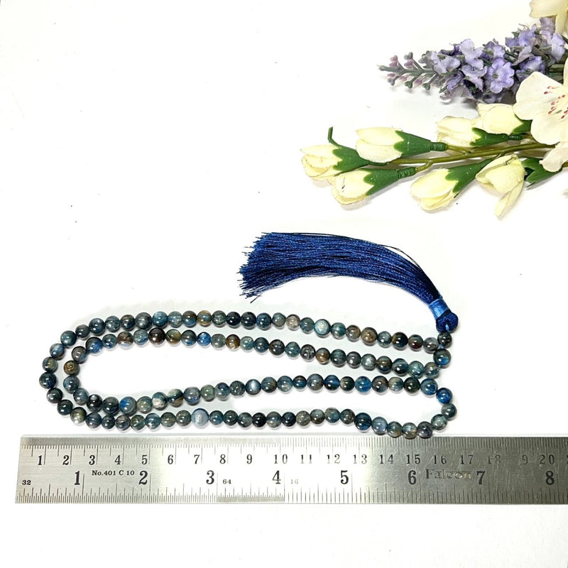 Blue Kyanite Round bead Mala (Psychic Communication)