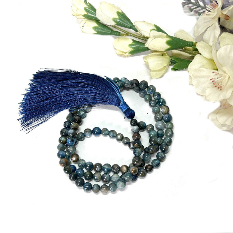 Blue Kyanite Round bead Mala (Psychic Communication)