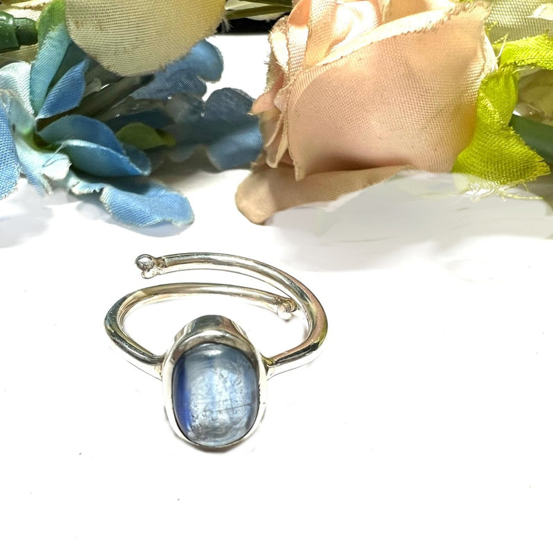 Blue Kyanite Adjustable Ring in Silver