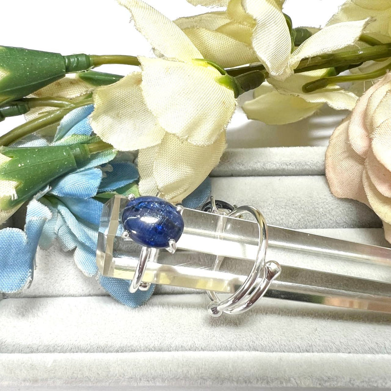 Blue Kyanite Adjustable Ring in Silver