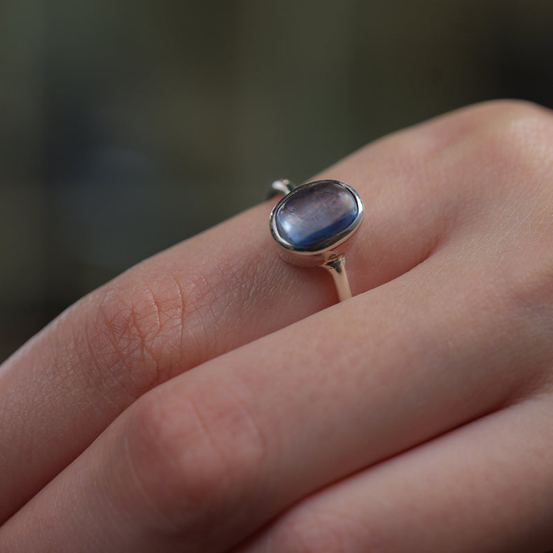 Blue Kyanite Adjustable Ring in Silver