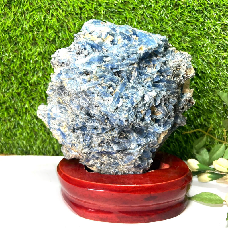 Raw Blue Kyanite on a Stand (Aura Cleanser & High Vibration)