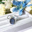 Labradorite Adjustable Ring in Silver