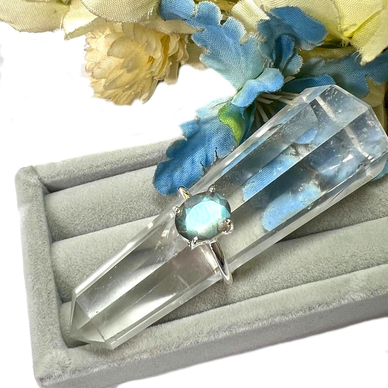 Labradorite Adjustable Ring in Silver