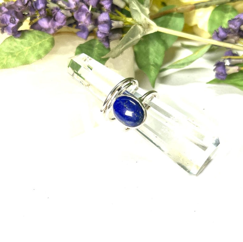 Lapis Lazuli Adjustable Ring in Silver