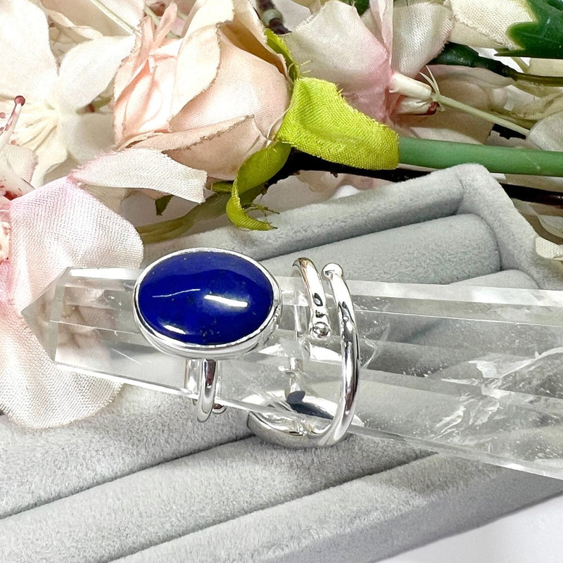 Lapis Lazuli Adjustable Ring in Silver