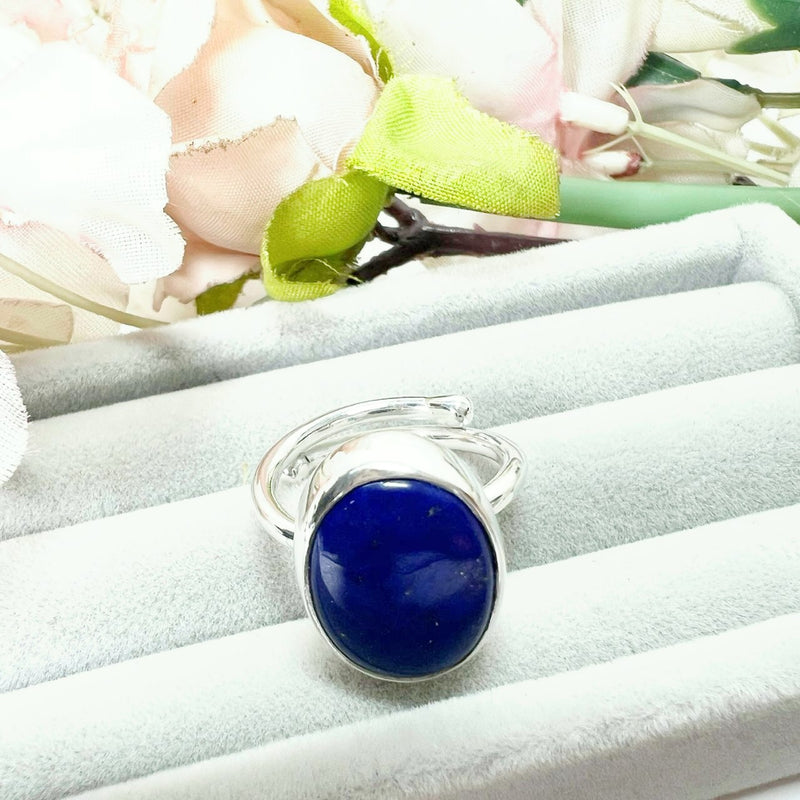 Lapis Lazuli Adjustable Ring in Silver