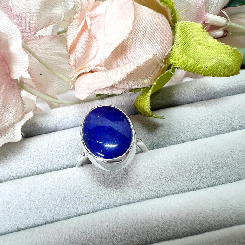 Lapis Lazuli Adjustable Ring in Silver