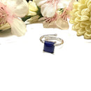 Lapis Lazuli Adjustable Ring in Silver