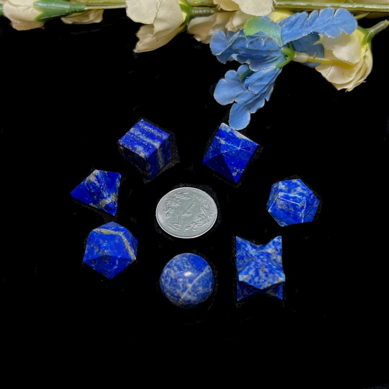 Sacred Geometry Set in Lapis Lazuli (7 pcs)