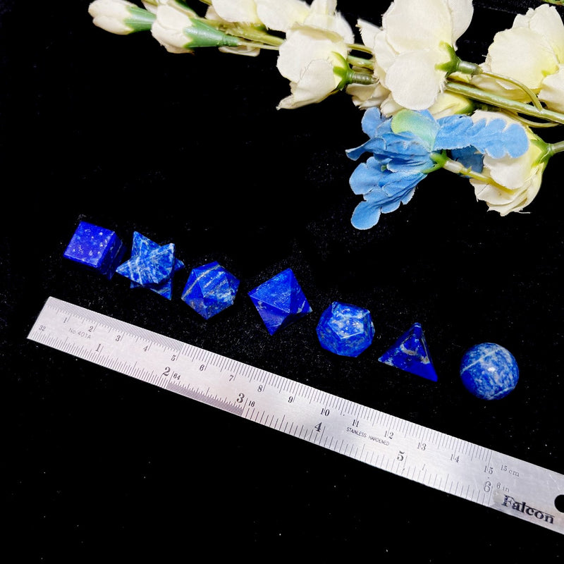 Sacred Geometry Set in Lapis Lazuli (7 pcs)