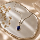 Lapis Lazuli Small Pendant in Silver