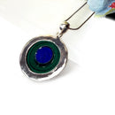 Lapis Lazuli & Malachite Slice Silver Premium Pendants
