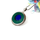 Lapis Lazuli & Malachite Slice Silver Premium Pendants